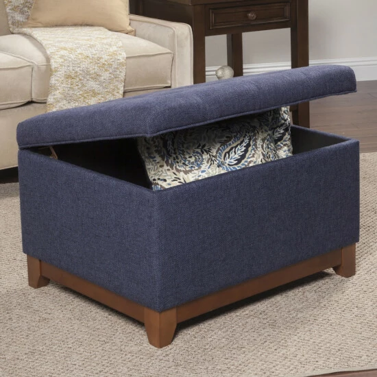 Cheap βοΈ Copper Grove Sororia Navy Textured Storage Ottoman π₯° - Image 2