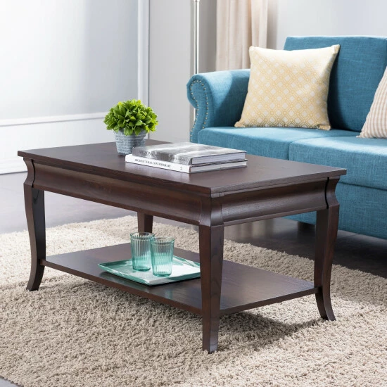 Brand new 𧨠Copper Grove Bodkin Traditional Wood Coffee Table Brown β