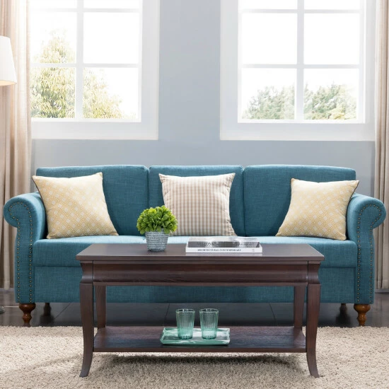 Brand new 𧨠Copper Grove Bodkin Traditional Wood Coffee Table Brown β - Image 2