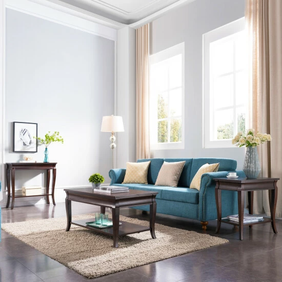 Brand new 𧨠Copper Grove Bodkin Traditional Wood Coffee Table Brown β - Image 5