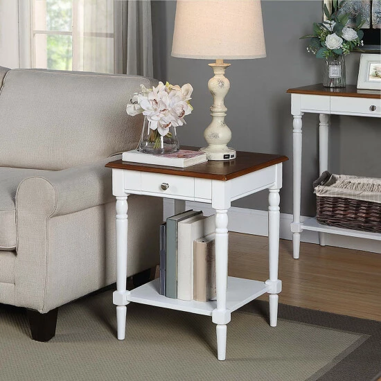 New π₯° Copper Grove Lantana 1 Drawer End Table With Shelf Dark Walnut/white π― - Image 5