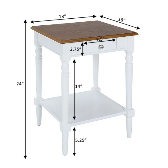 New π₯° Copper Grove Lantana 1 Drawer End Table With Shelf Dark Walnut/white π― - Image 7