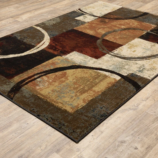 Brand new π₯ Copper Grove Blocks And Rings Brown/ Black Area Rug Brown/black π - Image 7