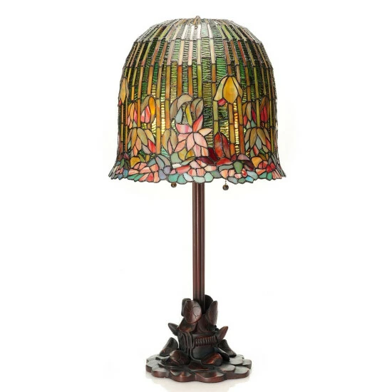 Brand new π Copper Grove Josiah Tiffany-style Pond Lily Stained Glass Table Lamp - 14.5"L X 14.5"W X 29"H β