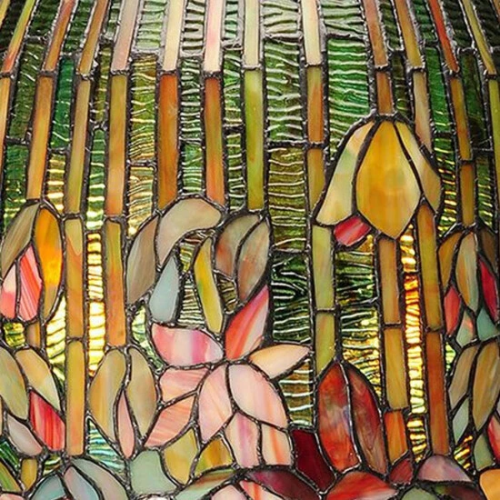 Brand new π Copper Grove Josiah Tiffany-style Pond Lily Stained Glass Table Lamp - 14.5"L X 14.5"W X 29"H β - Image 4