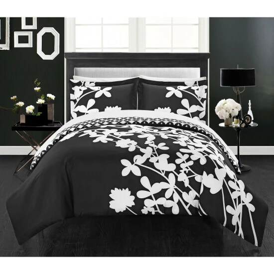 New π Copper Grove Pando Black Reversible 3-Piece Duvet Cover Set π€©