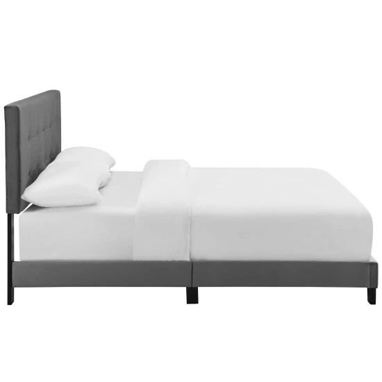 Best Sale β Copper Grove Hlukhiv Twin Upholstered Velvet Bed Gray π - Image 3