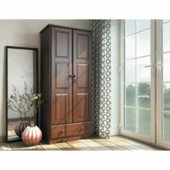 Cheapest 🤩 Copper Grove Caddo 100% Solid Wood Flexible Wardrobe Armoire Mocha ⭐