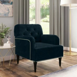 Best deal βοΈ Copper Grove Desden Button-Tufted Arm Chair Navy Blue π