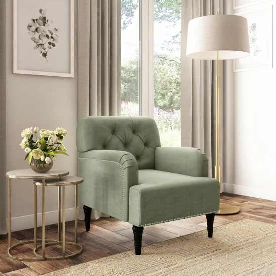 Best deal βοΈ Copper Grove Desden Button-Tufted Arm Chair Navy Blue π - Image 2