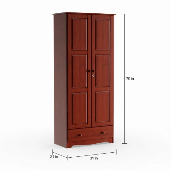 Cheapest π€© Copper Grove Caddo 100% Solid Wood Flexible Wardrobe Armoire Mocha β - Image 3