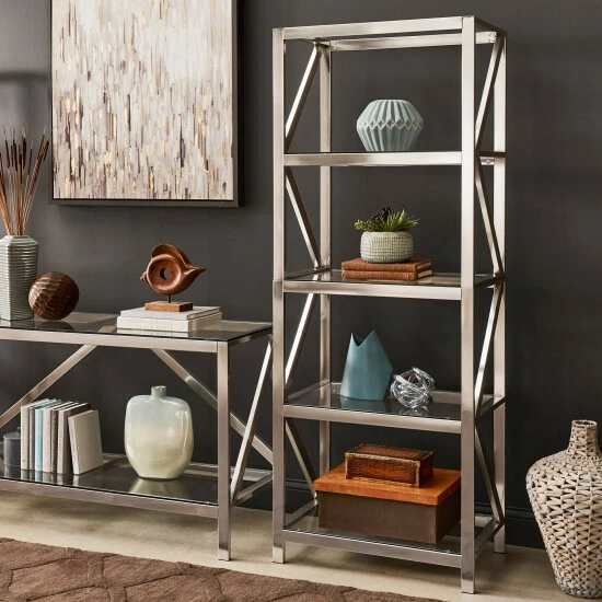Flash Sale π Copper Grove Valkeakoski Brushed Nickel Bookcase βοΈ