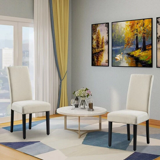 Hot Sale π Copper Grove Elorza Tan Upholstered Solid Wood Armless Accent Chairs (Set Of 2) - 18.5 X 18 X 36 β€οΈ - Image 4