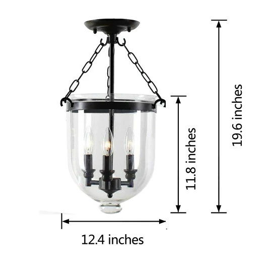 Flash Sale βοΈ Copper Grove Antique Copper Glass Lantern Flush Mount Chandelier π - Image 3