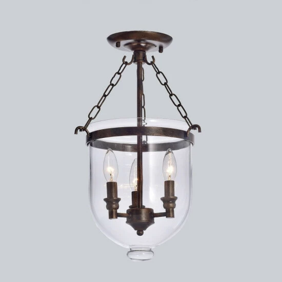 Flash Sale βοΈ Copper Grove Antique Copper Glass Lantern Flush Mount Chandelier π - Image 6