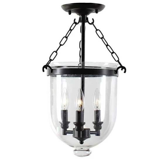 Flash Sale βοΈ Copper Grove Antique Copper Glass Lantern Flush Mount Chandelier π - Image 7