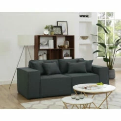 Best Pirce βοΈ Copper Grove Ede Dark Grey Linen Loveseat π