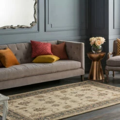 New 🔔 Copper Grove Harrat Hand-Tufted Bordered Wool Rug Ivory ✔️