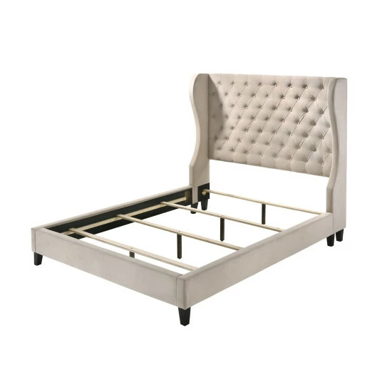 Cheapest 𧨠Copper Grove Lezayre Queen Upholstered Button-tufted Wingback Panel Bed β - Image 3