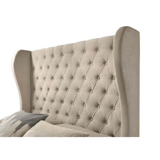 Cheapest 𧨠Copper Grove Lezayre Queen Upholstered Button-tufted Wingback Panel Bed β - Image 5