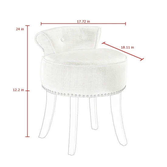 Discount π Copper Grove Meghri Linen-upholstered Vanity Stool Beige π - Image 6