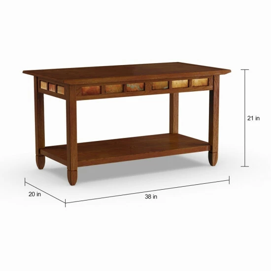 Best reviews of π― Copper Grove Ixia Rustic Oak And Slate Tile Coffee Table 𧨠- Image 5