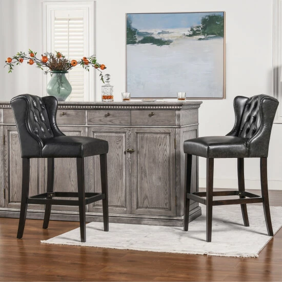 Brand new βοΈ Copper Grove Richmond 27 Or 31 Inch Armless Wingback Tufted Counter Height Bar Stool Vintage Brown - Faux Leather π₯