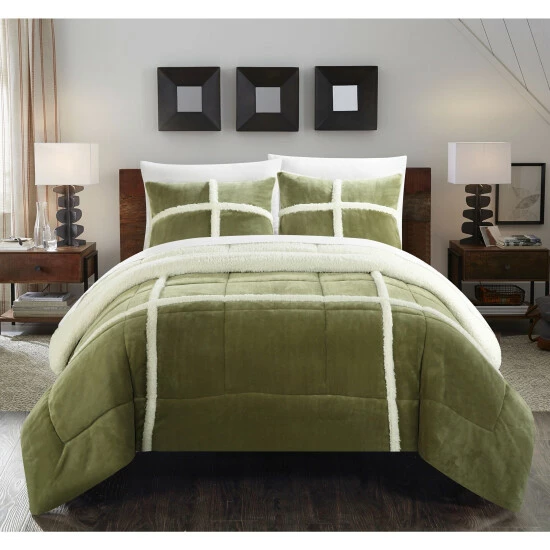 Top 10 β Copper Grove Bienville Green Mink Sherpa Lined 3-piece Comforter Set π€©