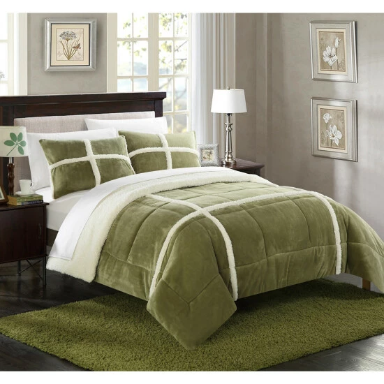 Top 10 β Copper Grove Bienville Green Mink Sherpa Lined 3-piece Comforter Set π€© - Image 2