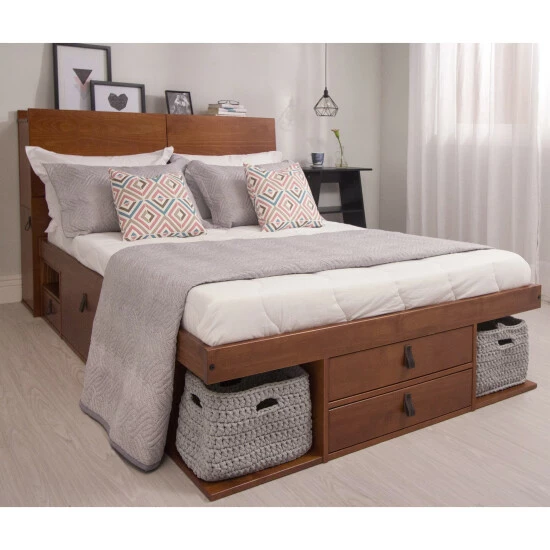 Budget π Copper Grove Rivne Storage Platform Bed With Drawers And Shelves Off White π― - Image 2