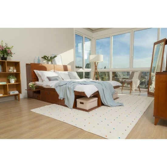 Budget π Copper Grove Rivne Storage Platform Bed With Drawers And Shelves Off White π― - Image 5