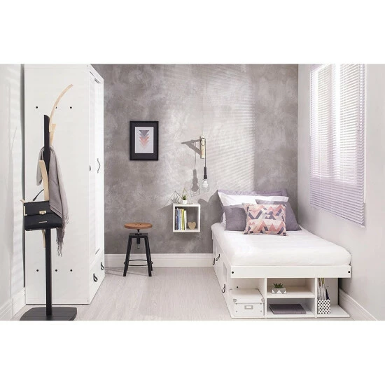 Budget π Copper Grove Rivne Storage Platform Bed With Drawers And Shelves Off White π― - Image 7