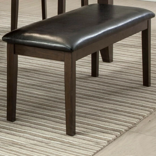 Best Sale βοΈ Copper Grove Khamir Traditional Dark Brown Dining Bench With Black Upholstery π