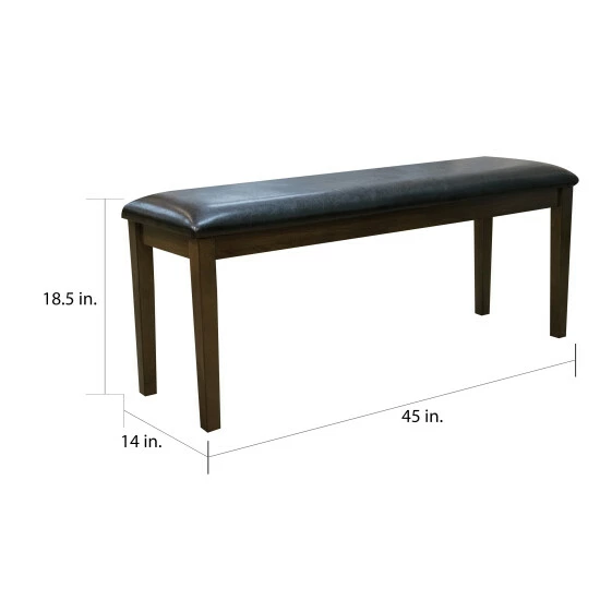 Best Sale βοΈ Copper Grove Khamir Traditional Dark Brown Dining Bench With Black Upholstery π - Image 3