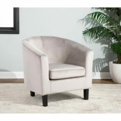 New π Copper Grove Budva Velvet Accent Chair - N/A Silver π