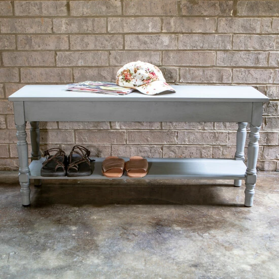 Discount π Copper Grove Aulendorf Bench With Lower Storage Shelf Dove Grey π―