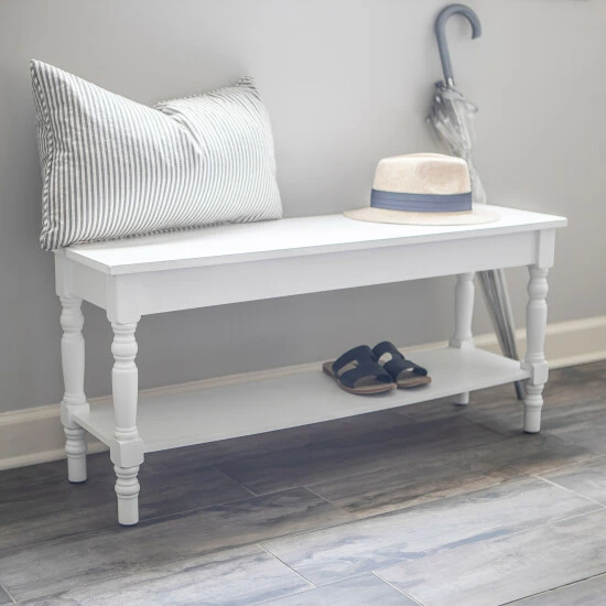 Discount π Copper Grove Aulendorf Bench With Lower Storage Shelf Dove Grey π― - Image 2