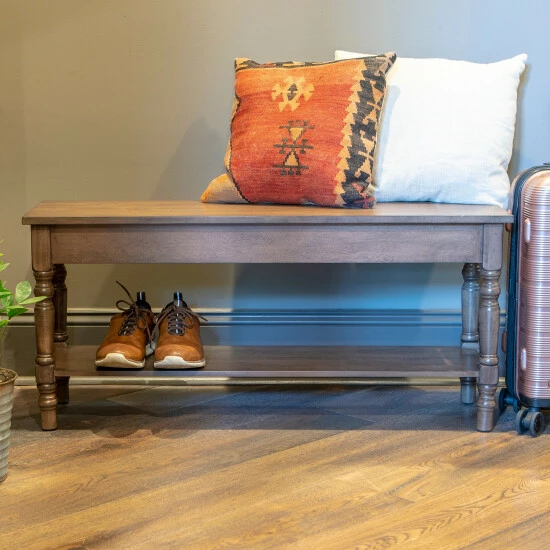 Discount π Copper Grove Aulendorf Bench With Lower Storage Shelf Dove Grey π― - Image 3