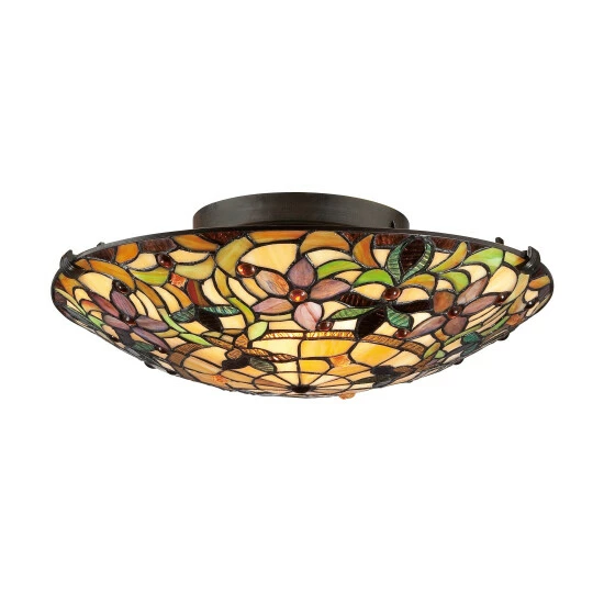 Best reviews of β Copper Grove Copeland Tiffany-style 2-light Vintage-bronze Stained-glass Flush Mount Light βοΈ