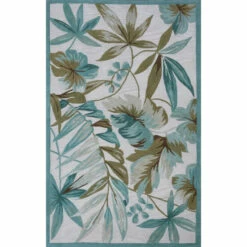 Cheapest 😀 Copper Grove Hollabrunn Blue Tropical Botanicas Rug Ivory 🤩