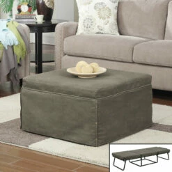 Wholesale 🔔 Copper Grove Sevastopol Folding Bed Ottoman Soft Grey Fabric 🛒