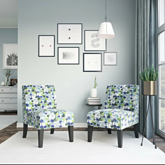 Best deal ✔️ Copper Grove Durbuy Upholstered Armless Chairs (Set Of 2) Orange Multi Beehive ✨ - Image 5