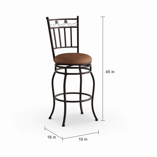 Buy π Copper Grove Olympia Brown Upholstered Powder-coated Bar Stool π - Image 7