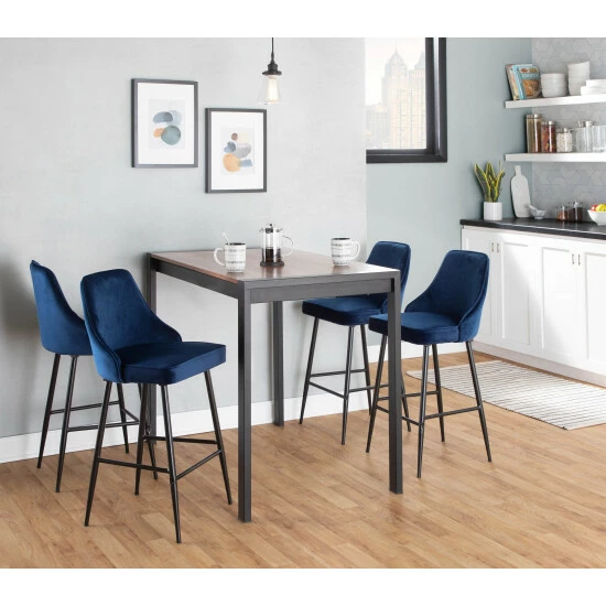 Hot Sale β€οΈ Copper Grove Yadriel Black Counter Height Table With Walnut Wood Top - Walnut Wood π - Image 2