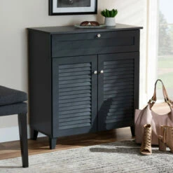 Coupon 🛒 Copper Grove Zdolbuniv Dark Grey 4-shelf 👟 Shoe Storage Cabinet 💯