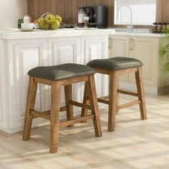 Budget 🤩 Copper Grove Zadar Rustic Faux Leather Barstool (Set Of 2) Dark Walnut 🛒