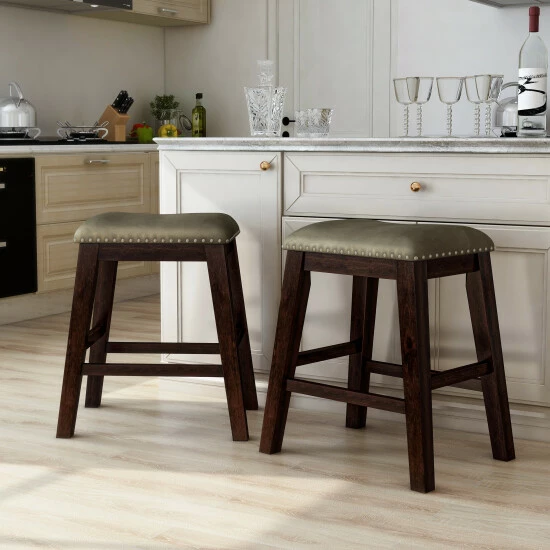 Budget π€© Copper Grove Zadar Rustic Faux Leather Barstool (Set Of 2) Dark Walnut π - Image 2