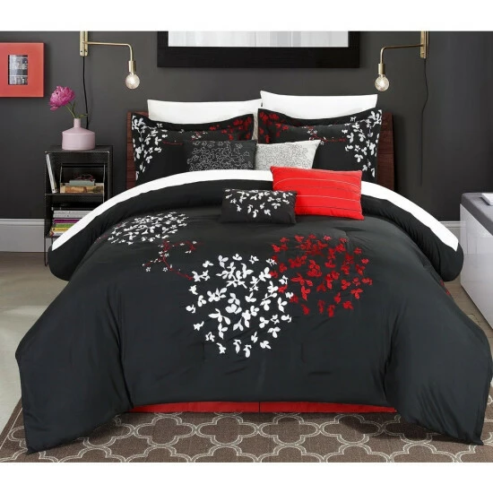 New ❤️ Copper Grove Scaevola Black 8-piece Comforter Set ✨