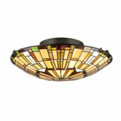 Best reviews of ✔️ Copper Grove Humes Tiffany-style Vintage Bronze Flush Mount 😀