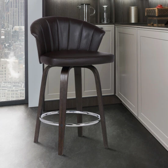 Budget π₯ Copper Grove Ipota 30-inch Swiveling Brown Faux Leather Bar Stool π